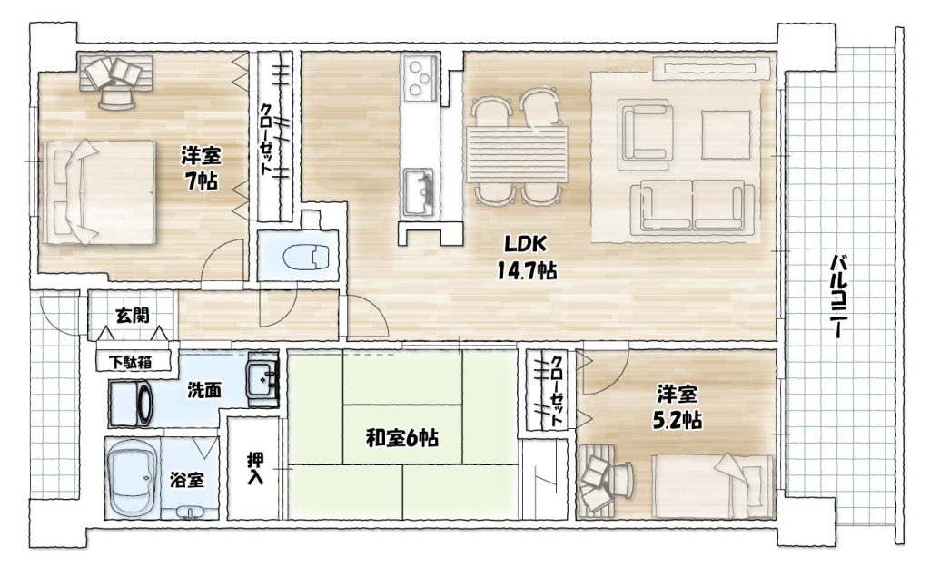 F-17マンション家具あり